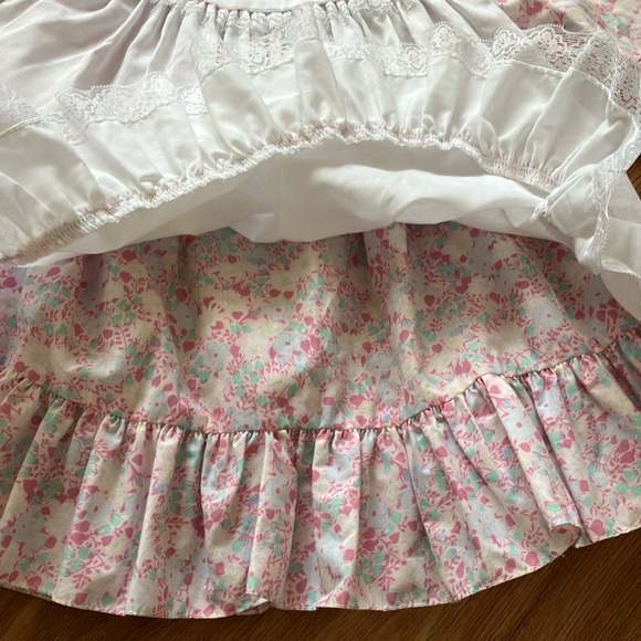 VTG 70s Nana's Pet for JC Penney Pink Floral Mini Dress with Pinafore, 4T - Picture 7 of 11